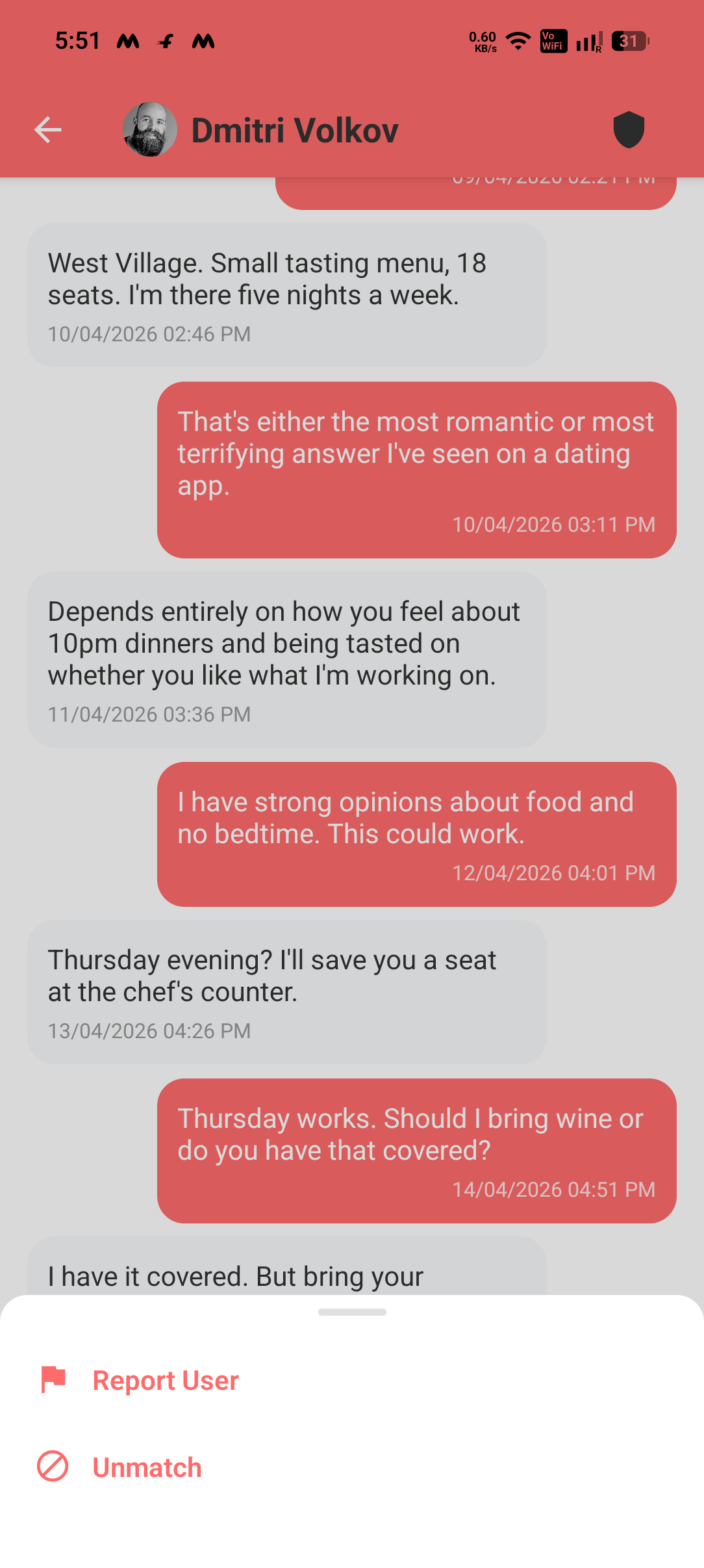 Enlov chat conversation screen