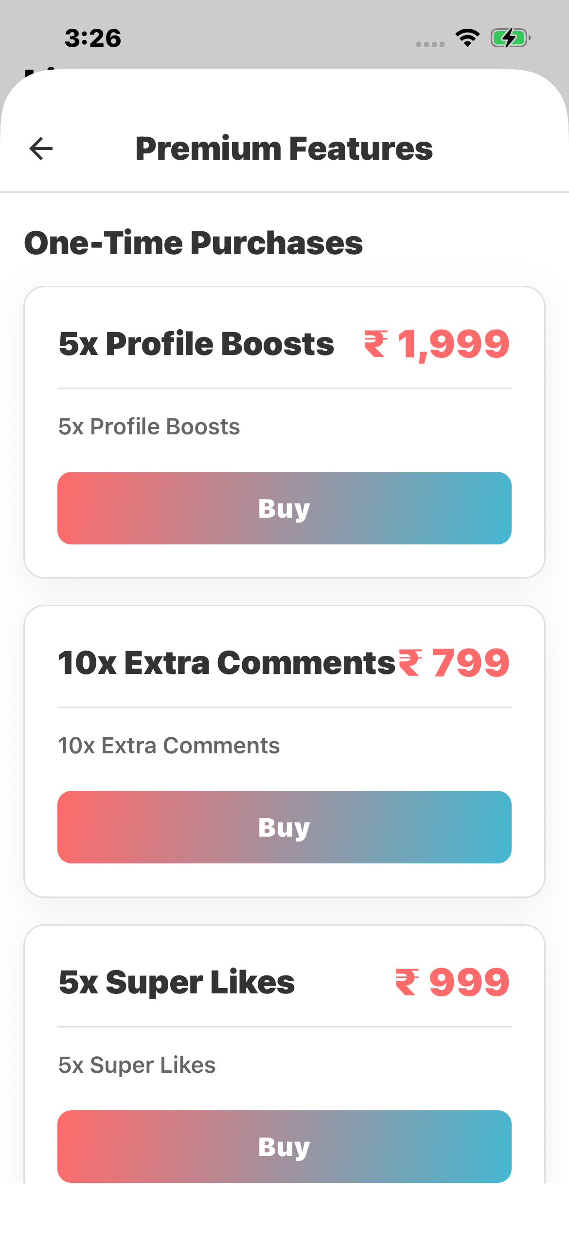 Enlov iOS subscription screen
