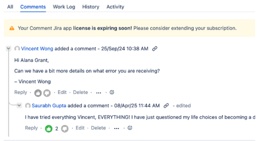 👍👎 Like & Dislike (Voting) – Jira / Atlassian app feature by Vamhi